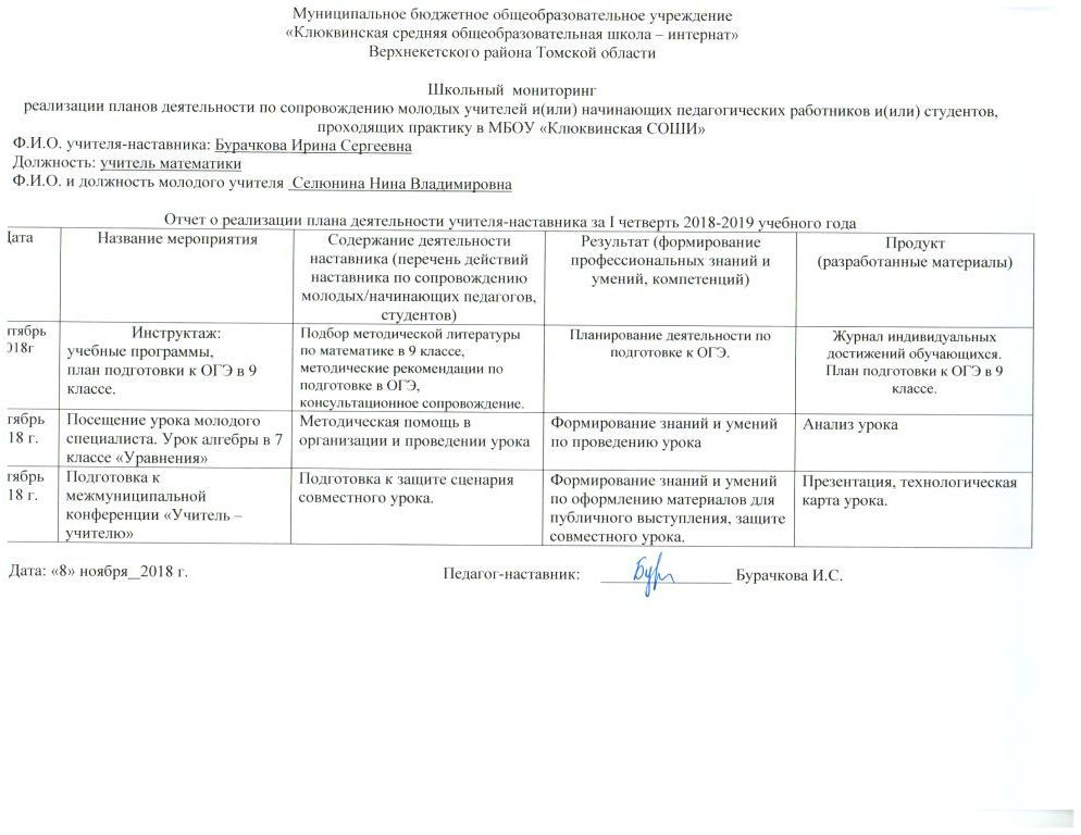 Отчет наставника о проделанной работе с молодым специалистом в школе презентация